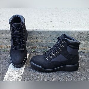 Timberland Men’s 6 inch Anti-Fatigue Field Boots Black On Black Size 10